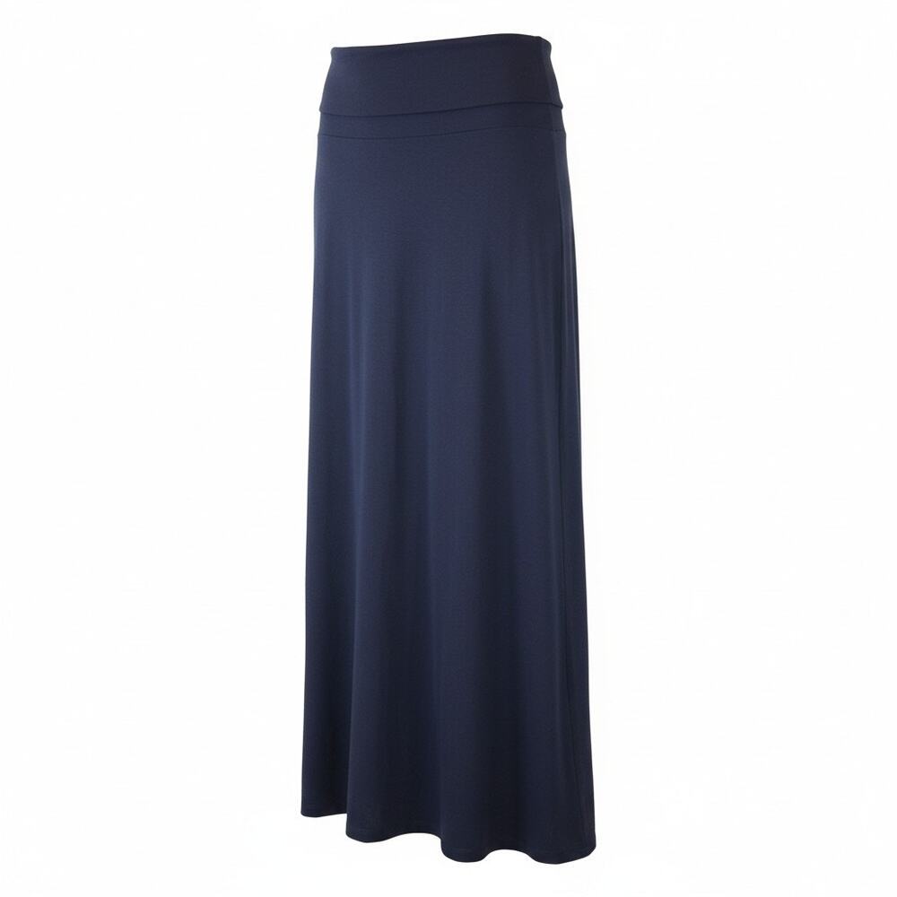 LuLaRoe MAXI Skirt in Solid Navy Blue Jersy Knit Womens Size 2XL